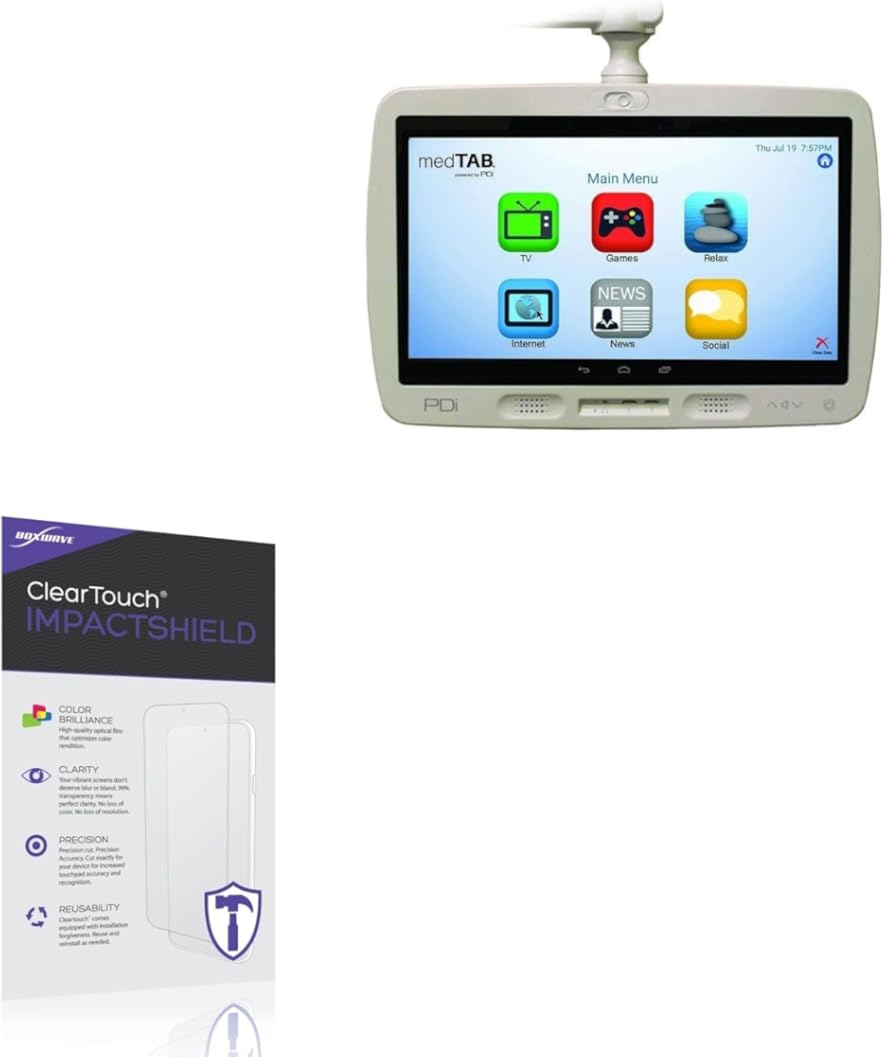 BoxWave Screen Protector Compatible With PDi medTAB19 - ClearTouch ImpactShield (2-Pack), Impenetrable Screen Protector Flexible Film