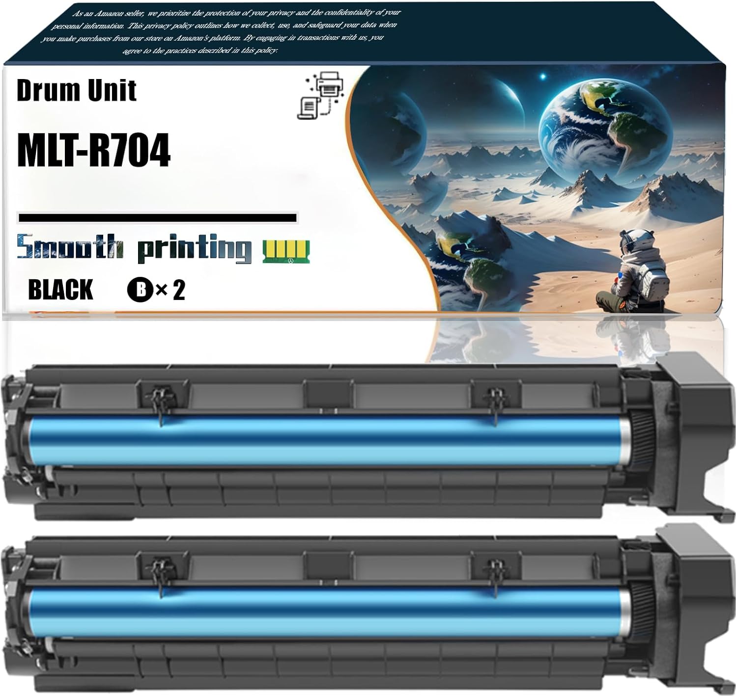 Replacement Parts Drum Unit MLT-R704 Compatible with Samsung MultiXpress SL-K3250NR SL-K3300NR Printers, Contains Chip and Clear Printing (2-Pack Black)
