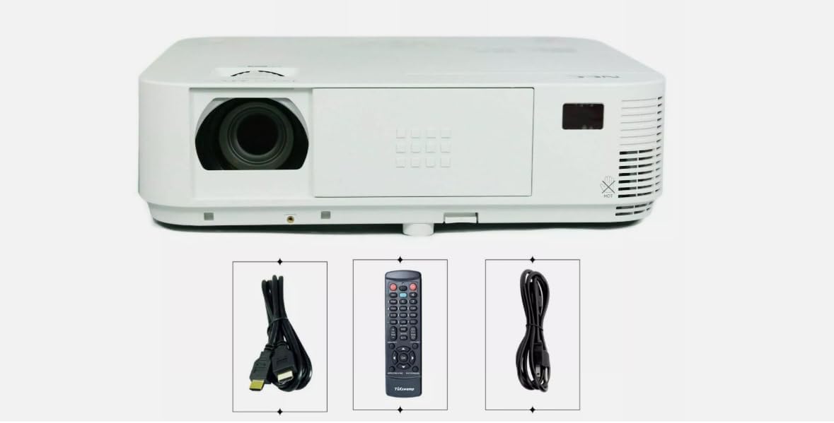NEC M283X DLP Projector 2800 Lumens Professional HD 1080p HDMI 3D, Bundle Remote Control Power Cord HDMI Cable (Renewed)