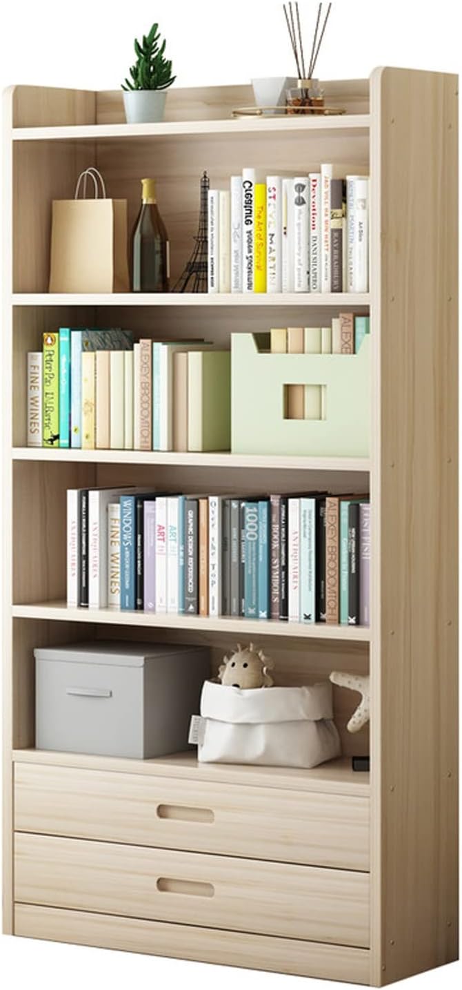 HIHELO Book Case Wooden Bookshelf 6-Layer Bookshelf Display Storage Rack Assembled Furniture Suitable for Living Room and Bedroom Bookshelves