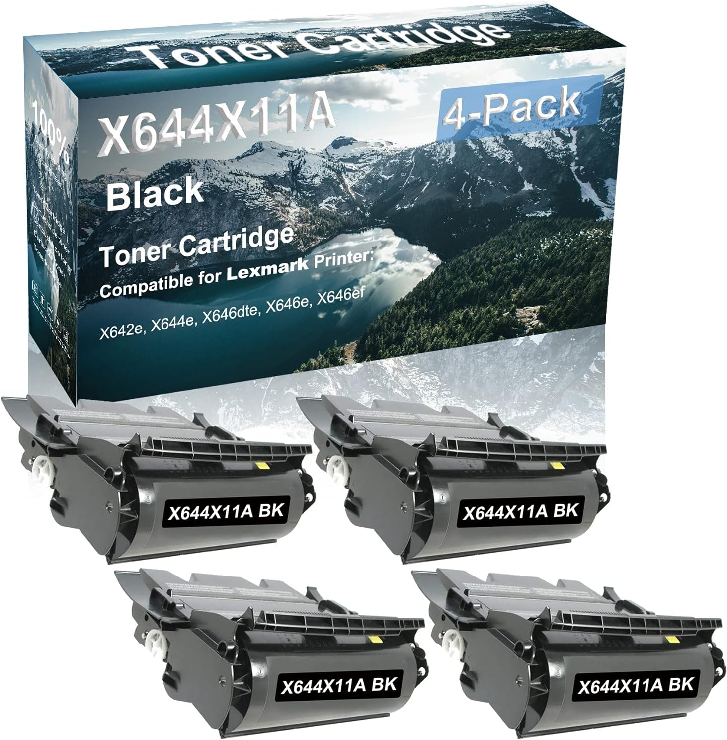 Credibility Store 4-Pack Compatible High Capacity X642e X644e X646dte X646e X646ef Printer Toner Cartridge Replacement for X644X11A | X644X21A Toner Cartridge (Black)