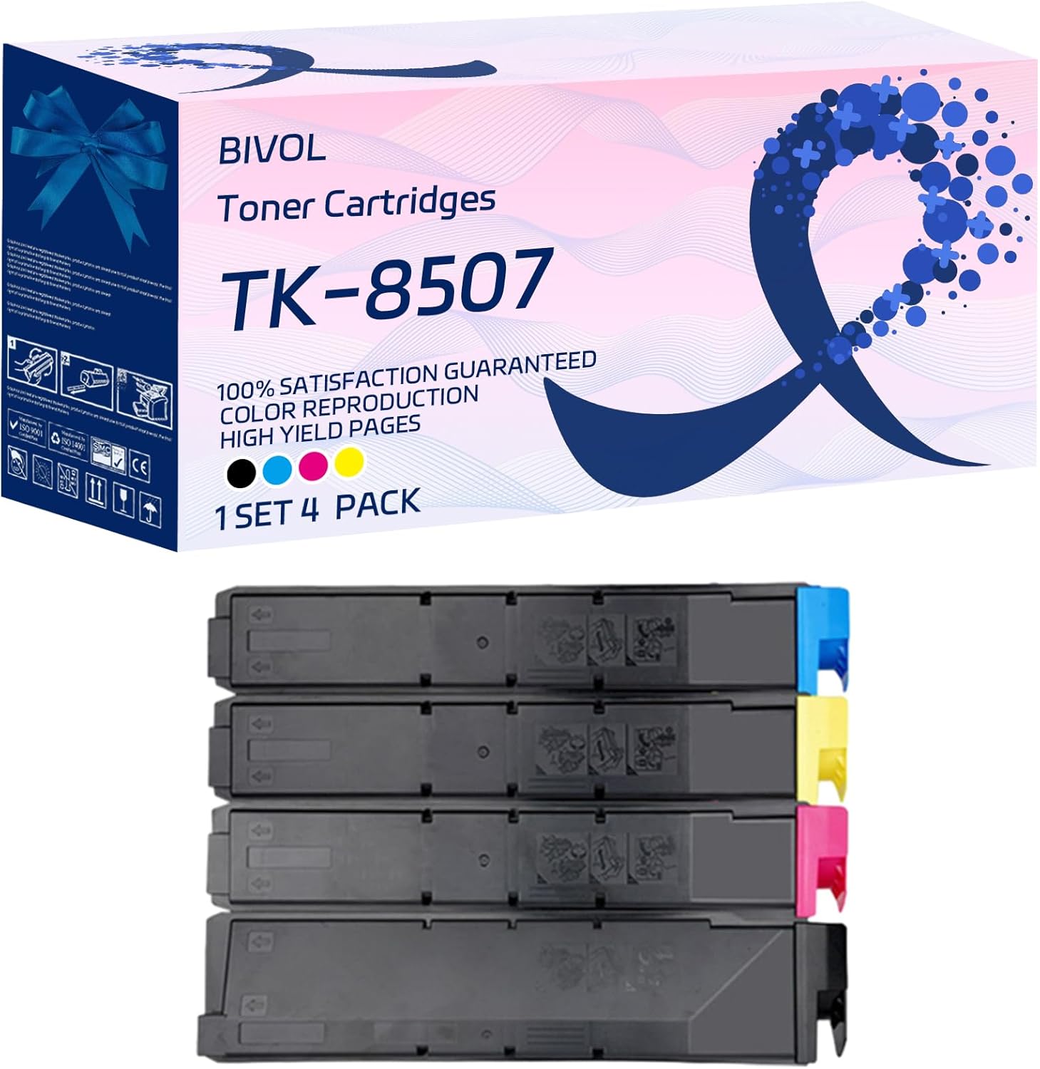 BIVOL TK-8507 Toner Cartridges Compatible for Kyocera TASKalfa 4550ci 4551ci 5550ci 5551ci Printers, High Yield 31000 Pages (Multicolor)