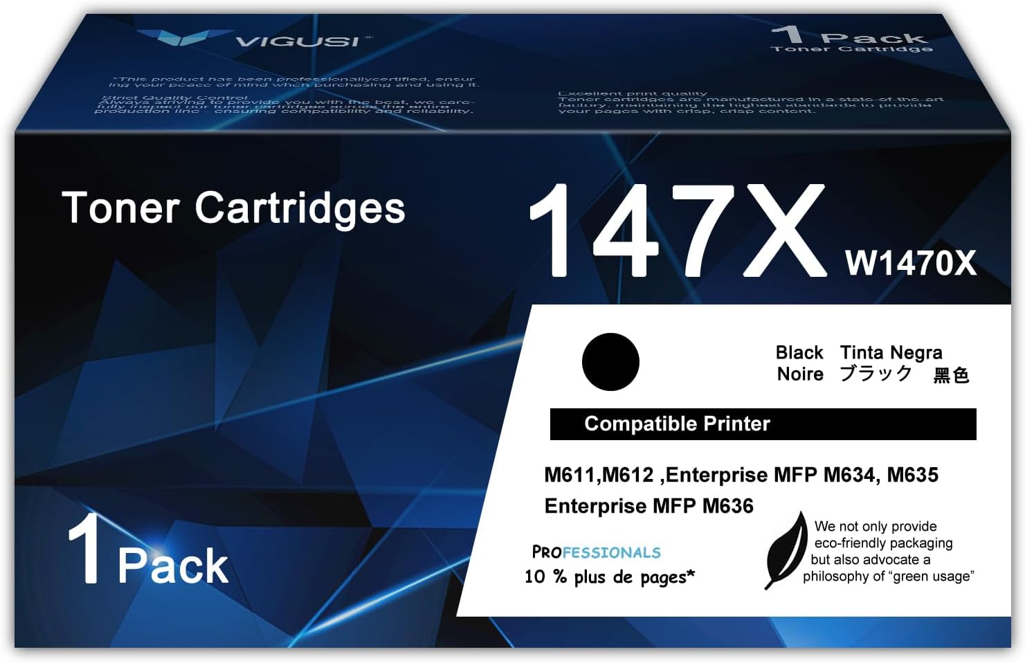 147X High Yield Black Toner Cartridge 1 Pack Compatible 147A W1470A 147X W1470X Replacement for W1470X HP 147X Toner Cartridge Enterprise M610, M611, M612, Enterprise MFP M634, M635, M636 Printer