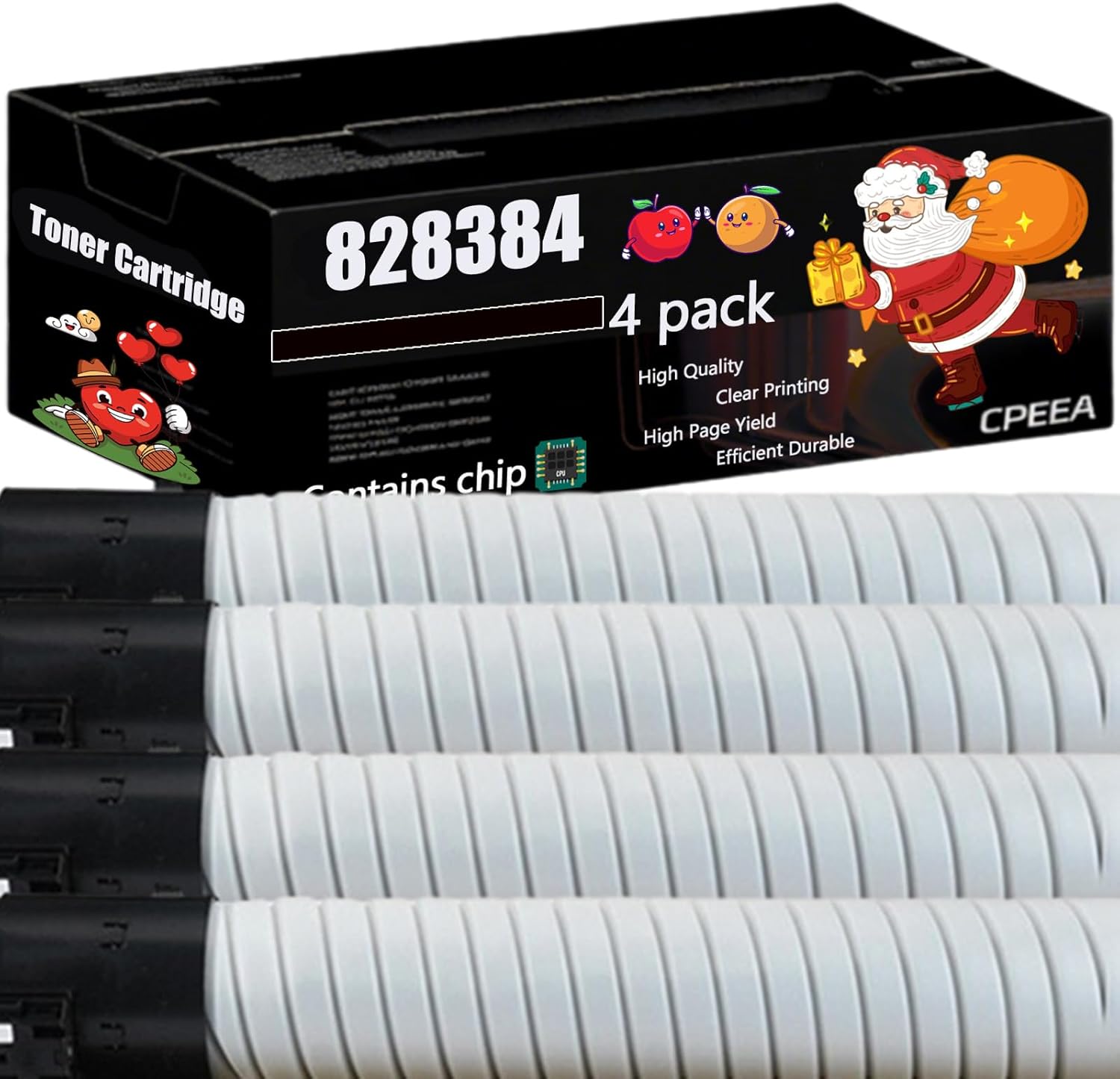 CPEEA Compatible for Lanier 828384 828329 828328 828327 Toner Cartridge Work for Lanier Pro C7110 Pro C7110s Pro C7110sx Pro Printers (4 Pack Black)