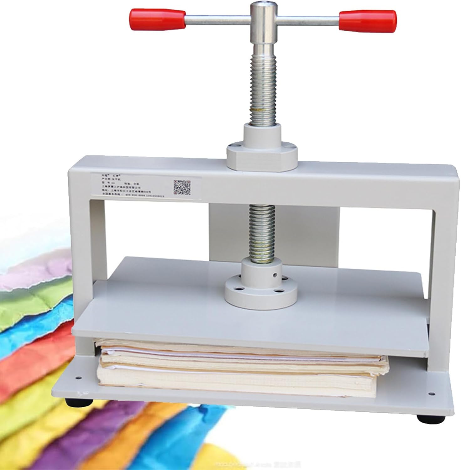 JJENXYYDS Manual Desktop Paper Presses,Book Flattening Machine,1500 kg Pressure Bookbinding Press Machine,with Double Balance Rod,Suitable for All Kinds of Paper Products and Fabrics,A4