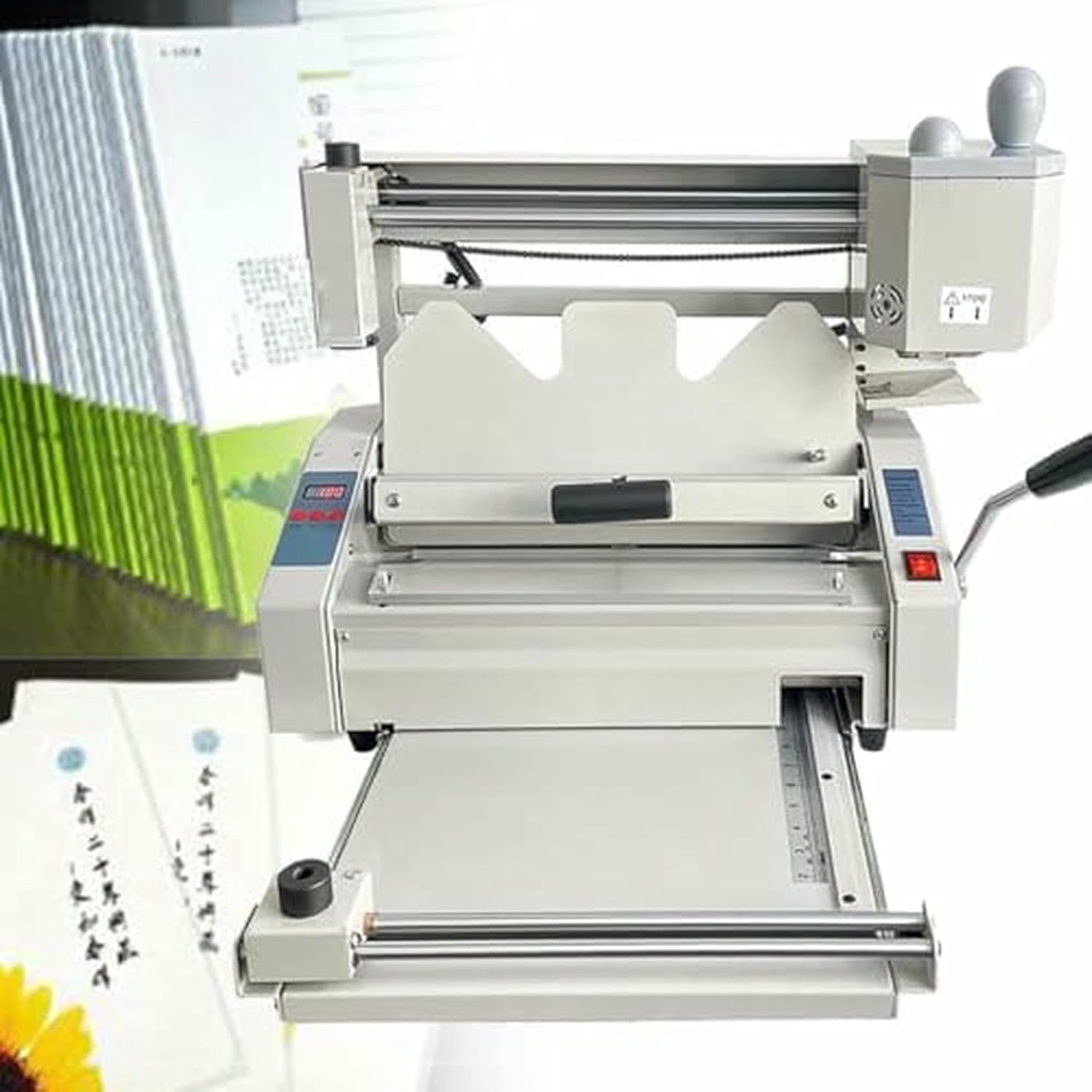 AFLEPCBRQ Hot Melt Glue Book Binding Machine, Wireless 500W Desktop Binder for Paper, A4 Book Binding Solution