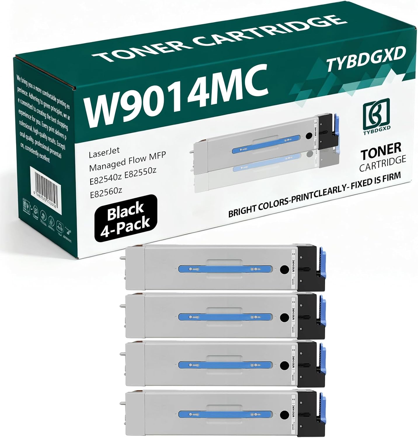 TYBDGXD W9014MC High Yield Black 30,000 Pages Toner Cartridge Compatible for HP Compatible Replacement for HP LaserJet Managed Flow MFP E82540z E82550z E82560z Printers,4-Pack