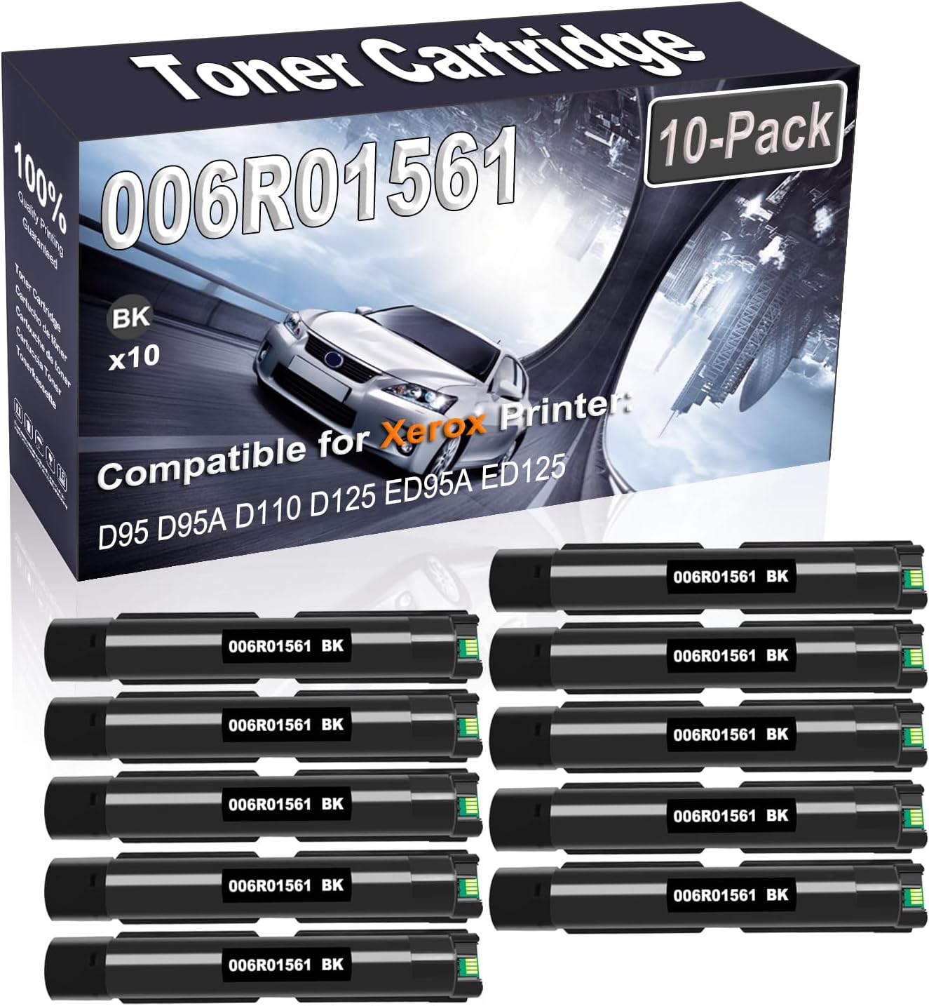 Kolasels 10-Pack (Black) Compatible D95A D110 D125 006R01561 Printer Toner Cartridge (High Capacity) fit for D95 D95A D110 D125 ED95A ED125 Printer