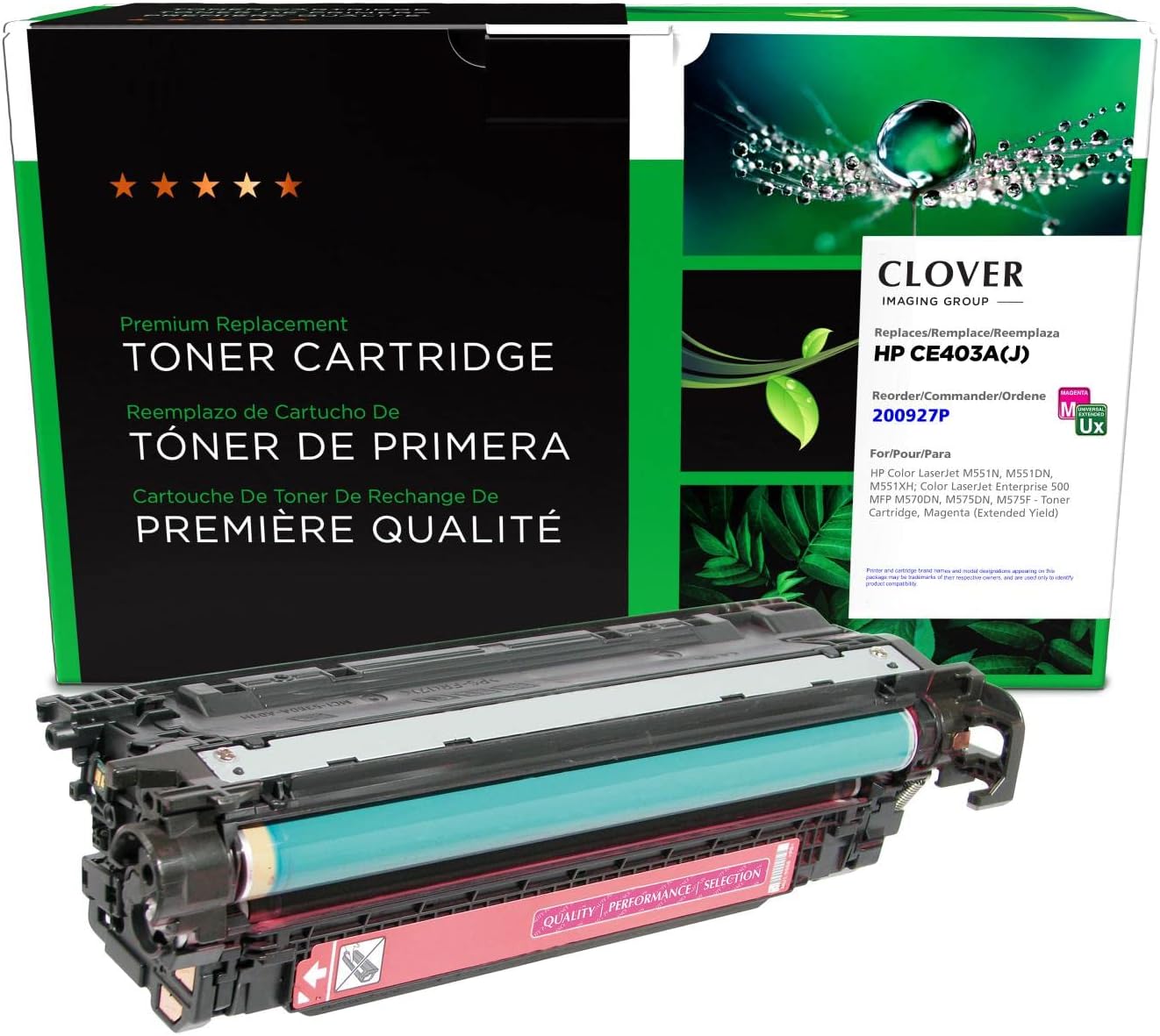 Clover Remanufactured Extended Yield Toner Cartridge Replacement for HP CE403A | Magenta