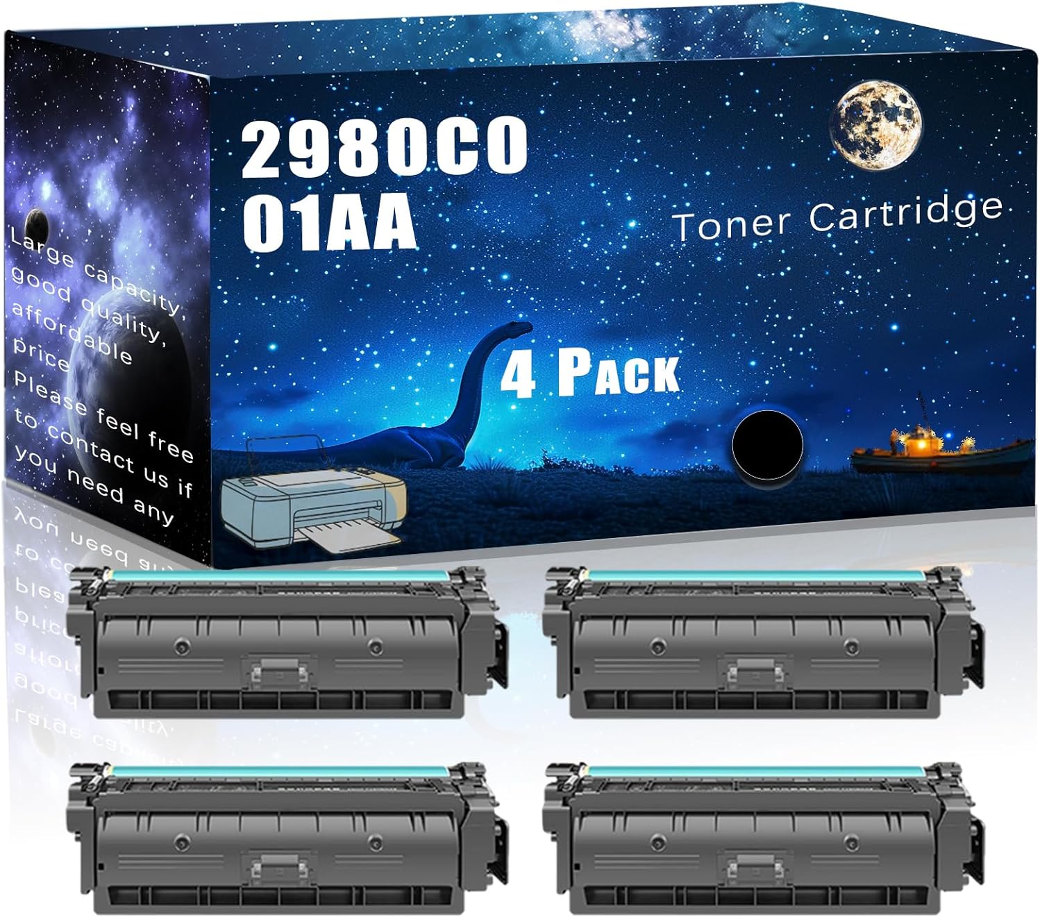 2980C001AA Compatible Toner Cartridge Replacement for Canon High Yield Compatible imageRUNNER Advance DX C478iF C478iFZ Printers, Meet Printing Needs (4 Pack Black)