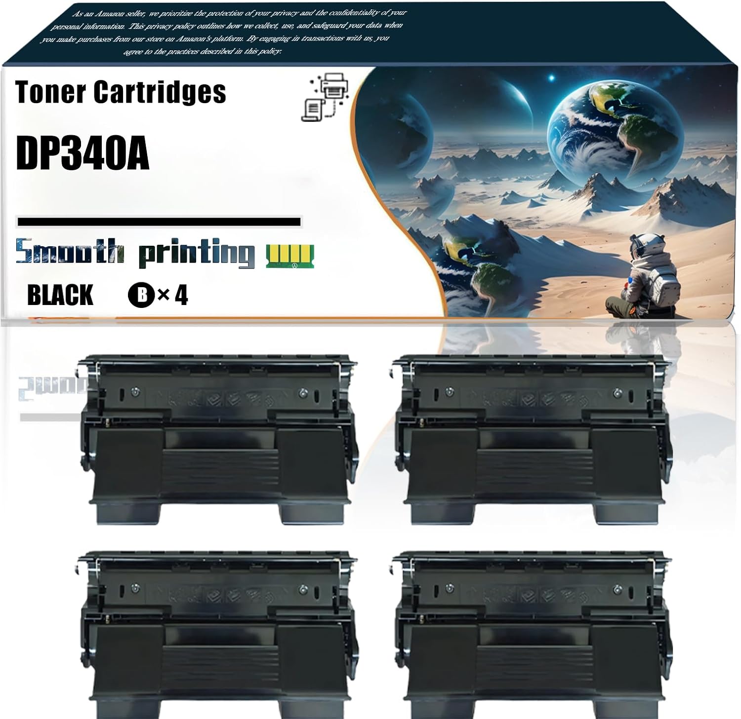 Replacement Parts Toner Cartridges DP340A Compatible with Xerox Docuprint 240A 340A DP240 Printers, Contains Chip and Clear Printing (4 Pack Black)