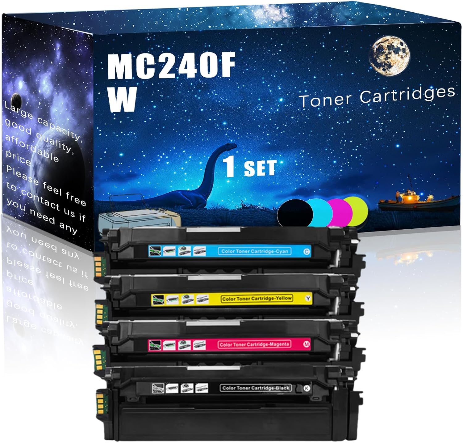 MUCQL MC240FW Compatible Toner Cartridges Replacement for Ricoh High Yield Compatible M C240FW Printers, Meet Printing Needs (4-Pack BK/C/M/Y)