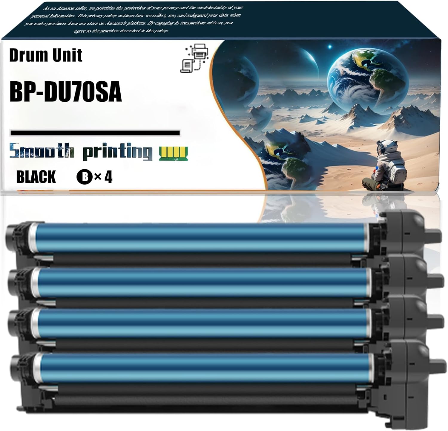 LSSF Replacement Parts Drum Unit BP-DU70SA Compatible with Sharp BP-50C26 BP-50C31 BP-50C36 BP-50C45 BP-70C31 BP-70C36 BP-70C45 Printers, Contains Chip and Clear Printing (4 Pack Black)