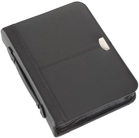 eBuyGB A4 Zipped Ring Binder Conference Meetings Business Work Folder, Black