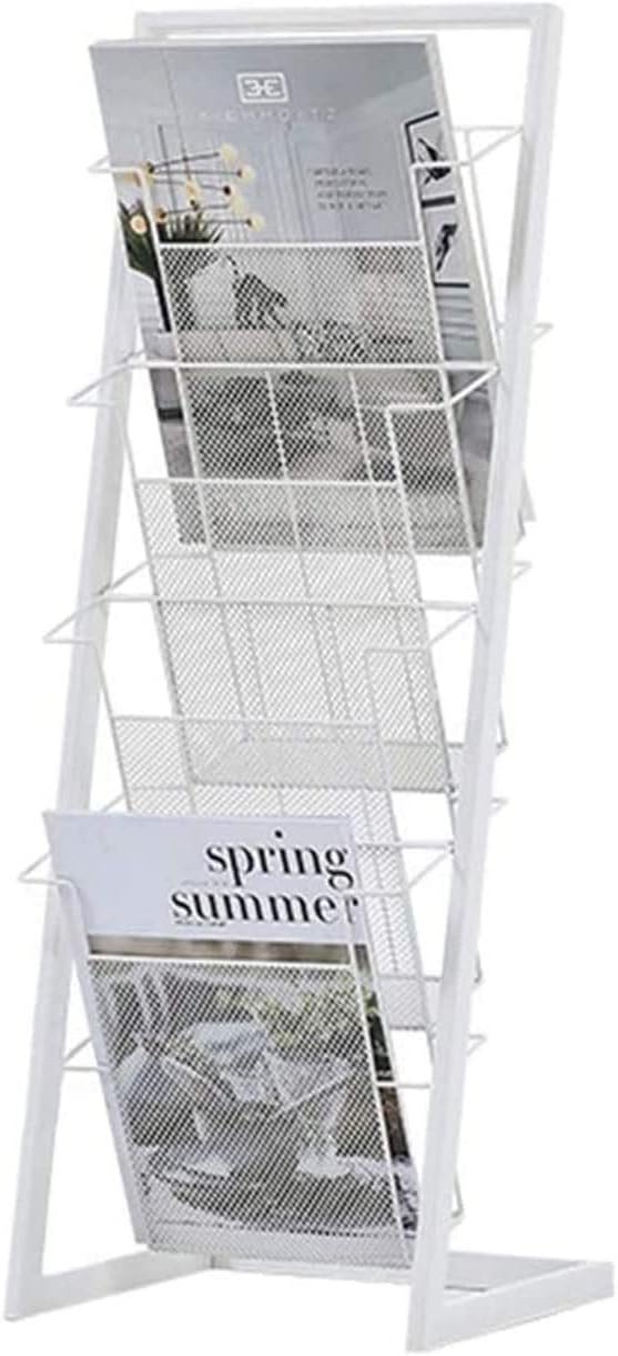 Dongng Book Rack,Bookcases,Cabinets & Shelves,Storage & Organization Products,Book Display & Storage,Iron Metal Bookshelf,for Home/Office Creative(White)