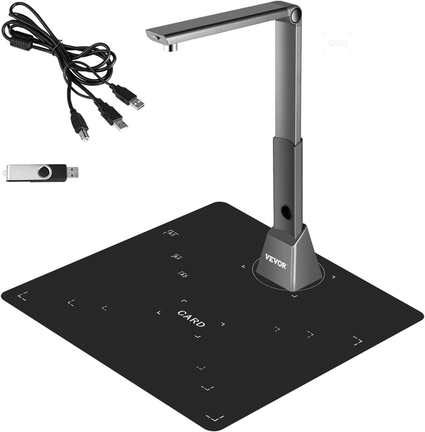 Document scanning Camera A3 10mp HD Pixel Portable Book Photo Document Scanner Camera Capture W/LED Light OCR Word/PDF Creating and E-Book Making Office Teaching Tools