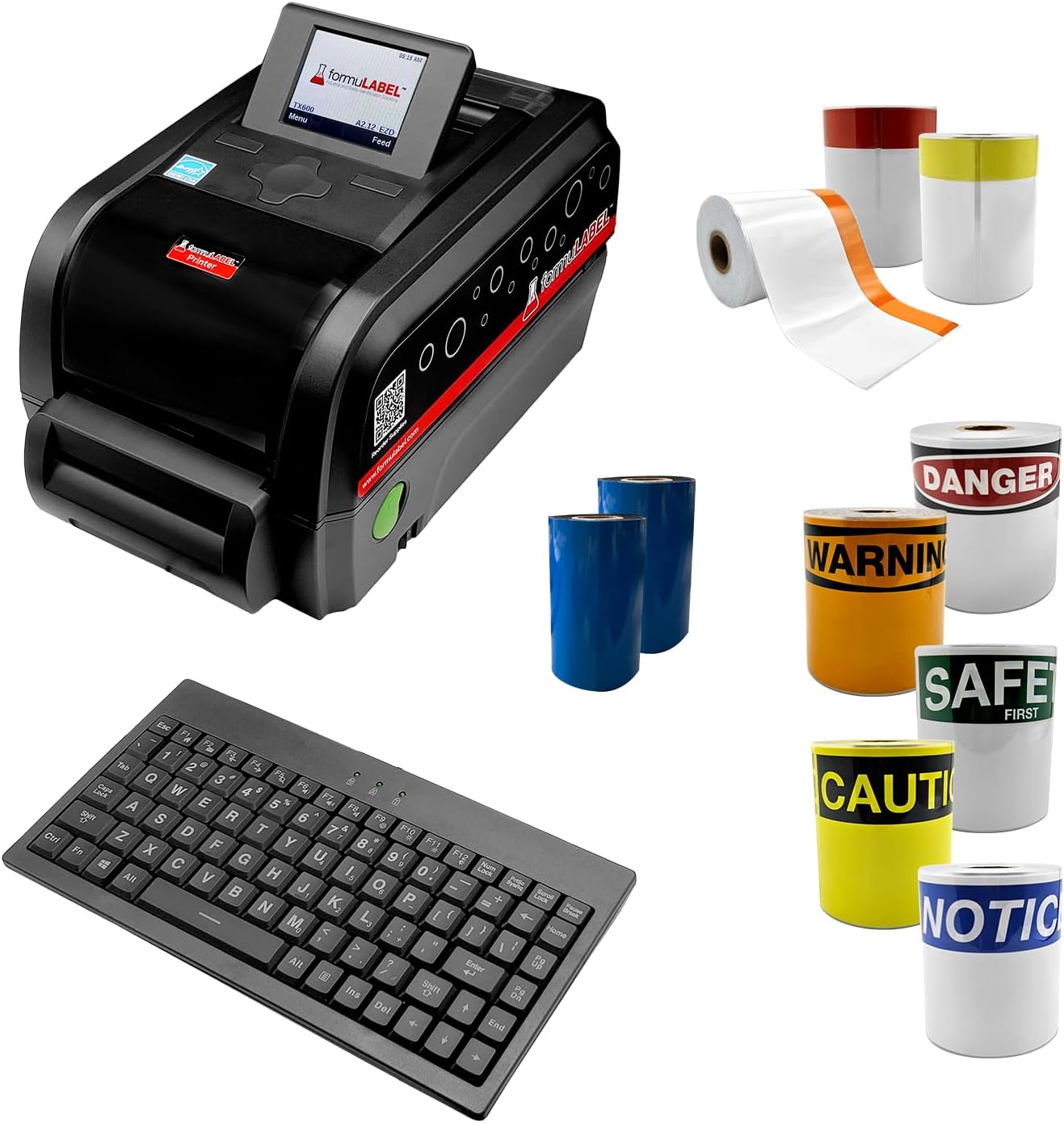 formuLABEL GHS4P Printer Kit, OSHA Header Kit - 300 DPI Standalone Industrial Thermal Label Printer, Pre-Loaded Safety Symbol Library, Prints up to 4