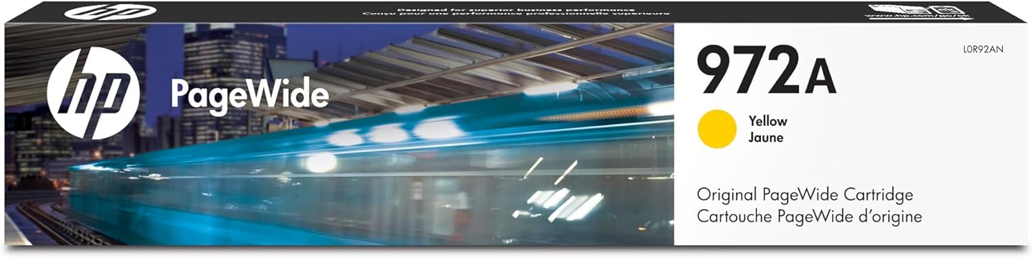 HP 972A PageWide Yellow Ink Cartridge Printers | Works with Printer Series: 452, 477, 552dw, 577 | L0R92AN