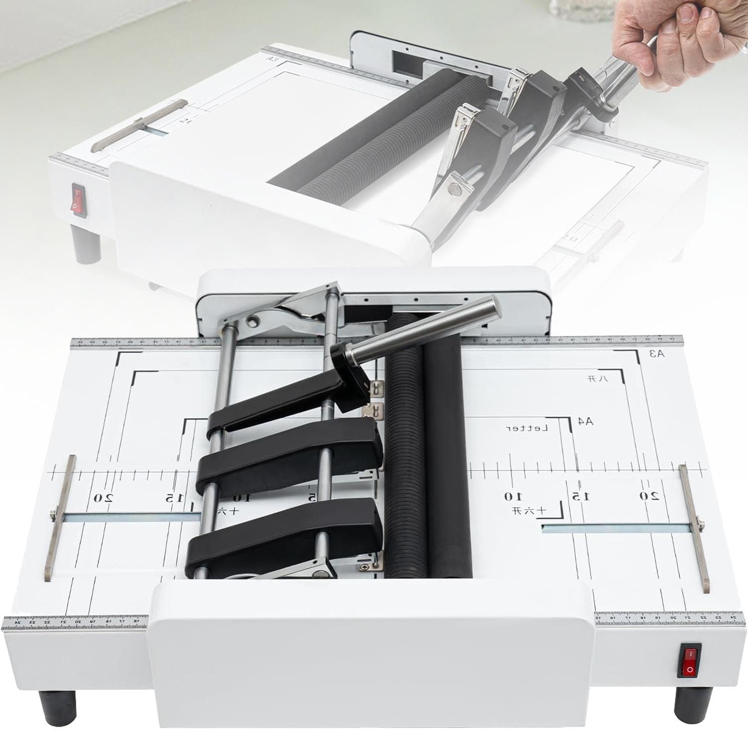 Folding Binding Machine, A3 Booklet Making Machine Paper Bookbinding and Folding Booklet Stapling Equipment for Printing Factories and Schools 5nails