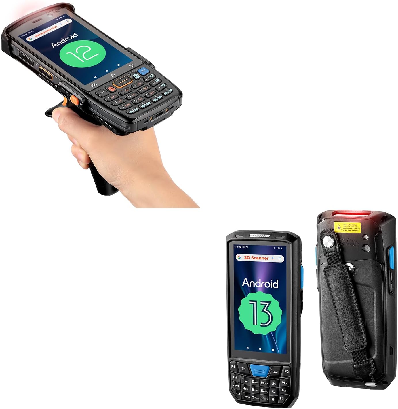 MUNBYN Android Barcode Scanner 082Pro, Android 12 Barcode Scanner, Equipped with Honeywell HS7 Barcode Scanner, and 2024 Android Barcode Scanner 035Pro, Android13 PDA, 4GB+64GB