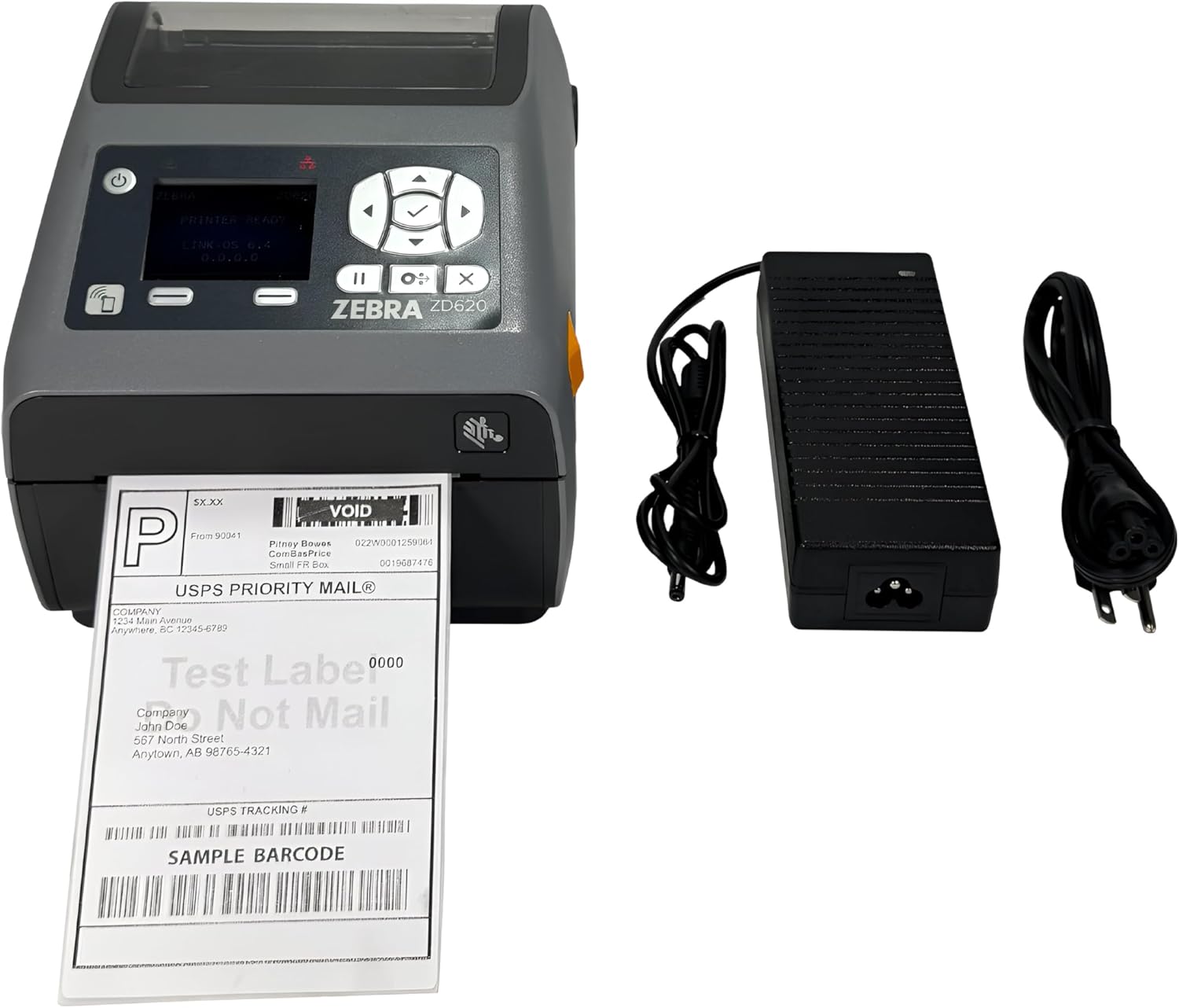 Zebra ZD620 Direct Thermal Label Printer LCD USB WiFi LAN Bluetooth ZD62142-D01L0640, Bundle with AC Adapter (Renewed)