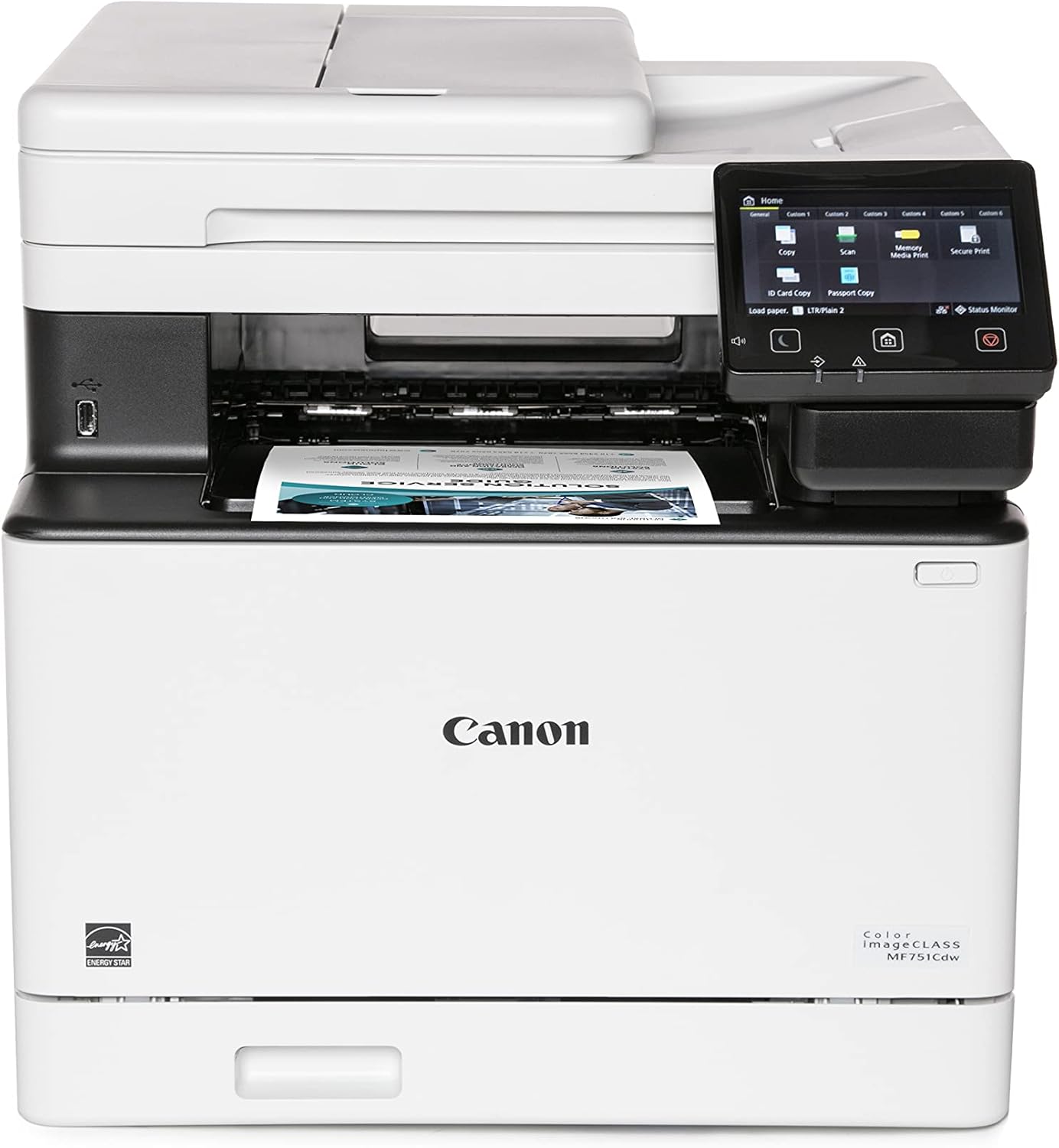 Canon imageCLASS MF751Cdw - Wireless Duplex Color Laser Printer, Multifunction with Copier, Scanner, Automatic Document Feeder, Mobile Ready, 3 Year Limited Warranty, 35 PPM, White