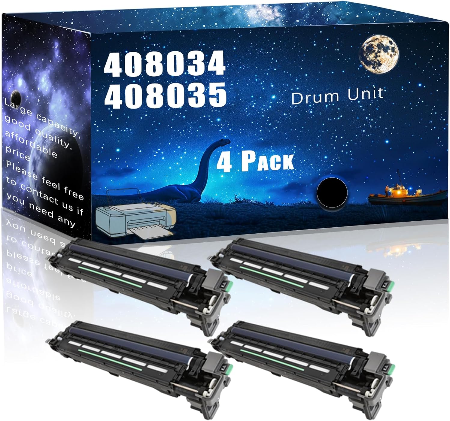 MUCQL 408034 408035 Compatible Drum Unit Replacement for Ricoh High Yield Compatible SP C840dn C842dn Printer, Meet Printing Needs (4 Pack Black)