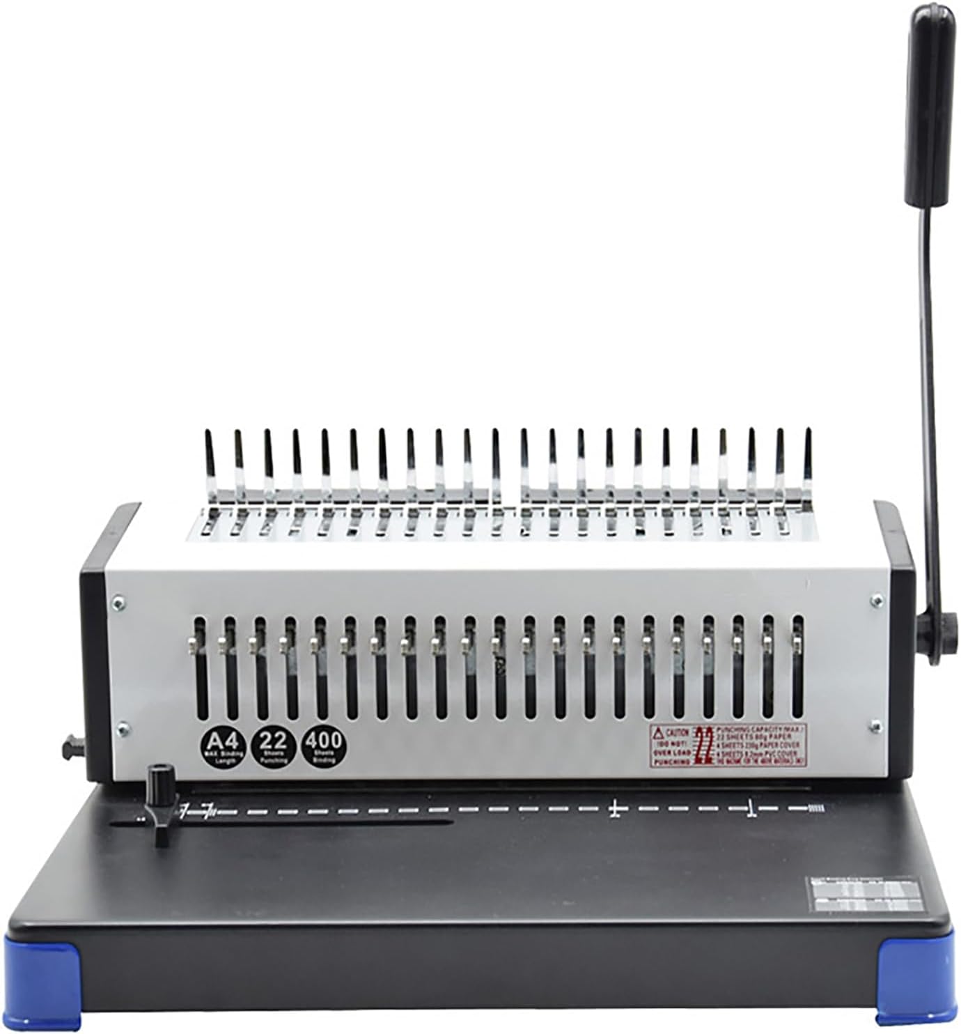 Adjustable Manual Comb Binding Machine - Easy to Use, 400 Sheets Capacity, 22 Sheets Punching, Perfect for Office & School Projects, Durable Clip Design