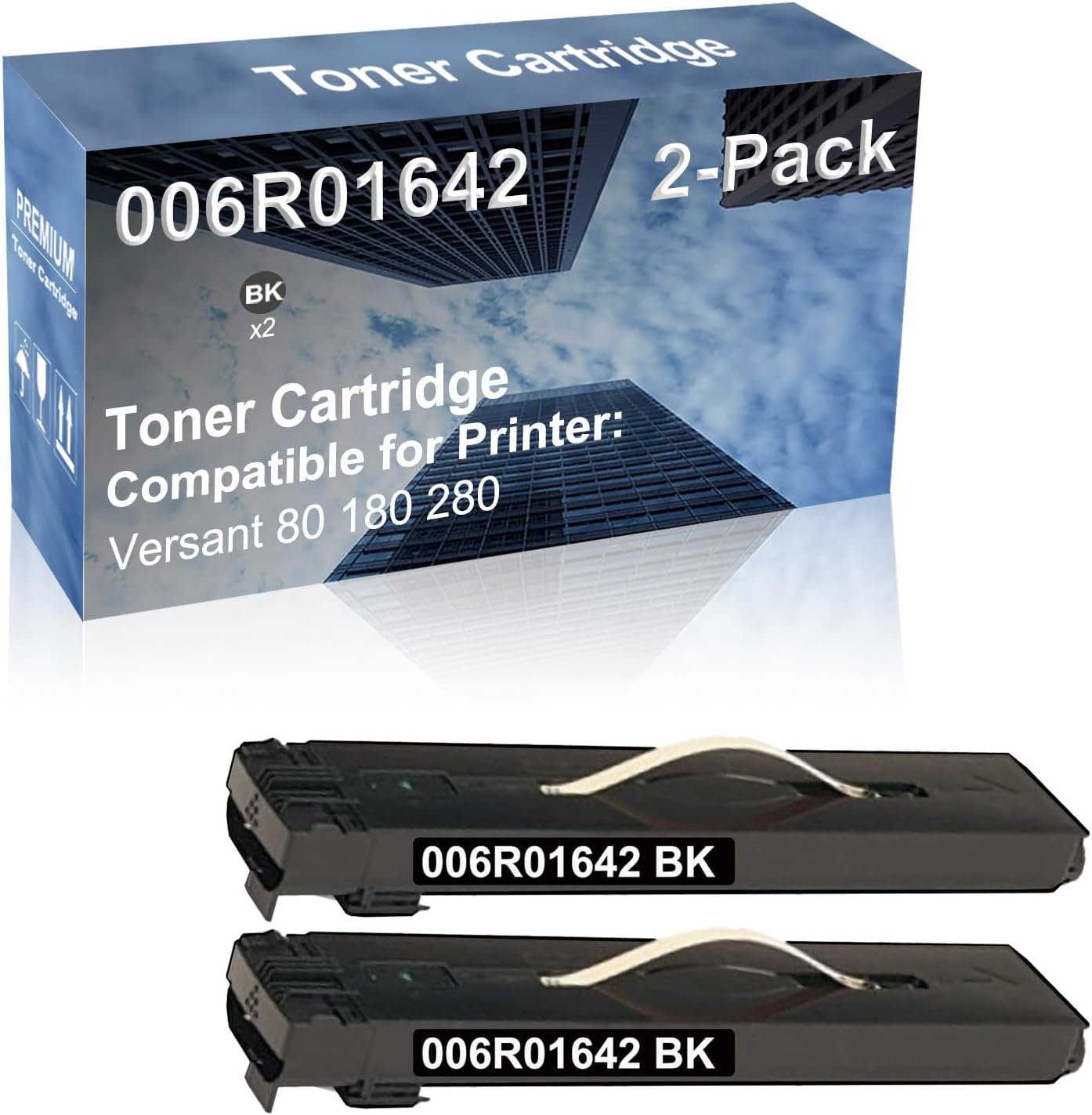 2-Pack (Black) Compatible High Capacity 006R01642 Toner Cartridge Used for Versant 80 180 280 Printer