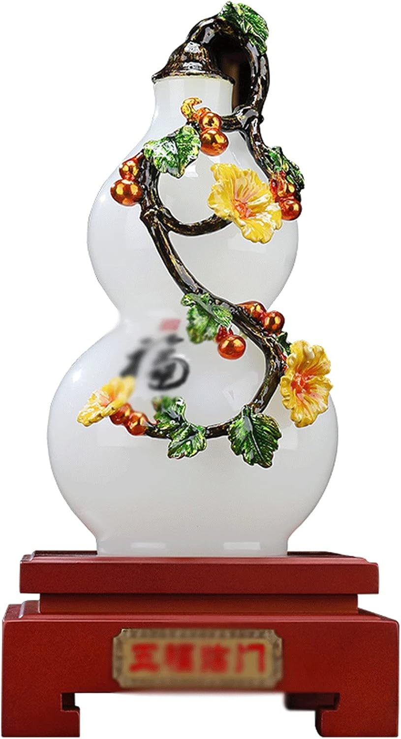 IIPOSAQQ Sculptures Glass Vase Imitation Jade Blowing Glass Office Desk Decor Feng Shui Decor Home Decoration Tabletop Decoration