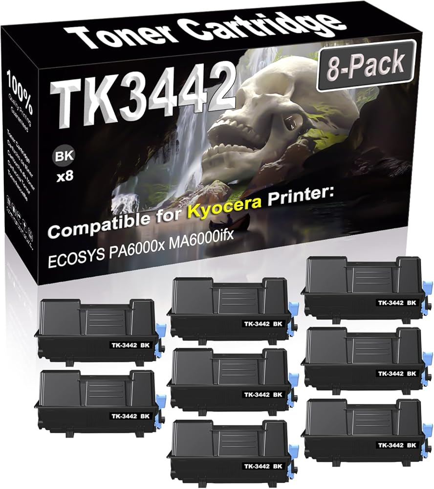 SINIYA 8-Pack (Black) Compatible ECOSYS PA6000x MA6000ifx Laser Printer Cartridge (High Capacity) Replacement for Kyocera TK3442 TK-3442 1T0C0T0US0 Printer Cartridge