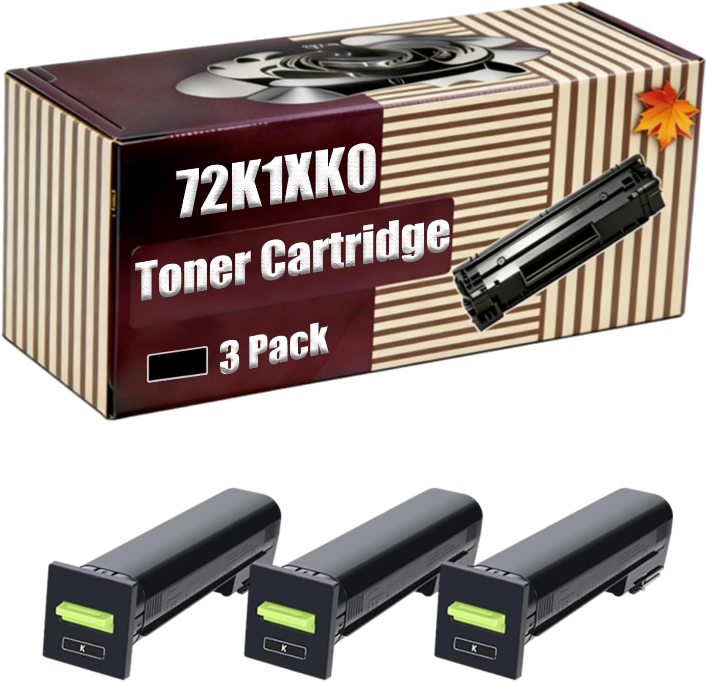 Compatible for Lexmark 72K1XK0 Toner Cartridge Work for Lexmark CS820 CX820 CX825 CX860 Printers, with Chip, High Yield 43000 Pages, High-Definition Printing (3 Pack Black)