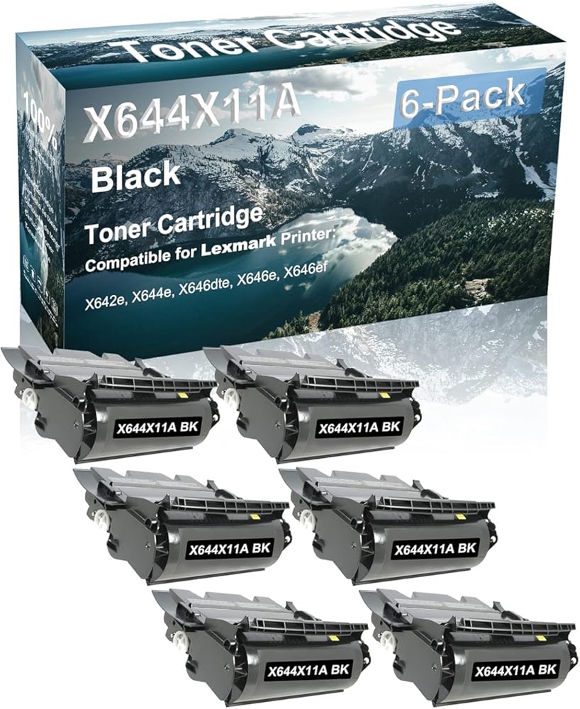 Credibility Store 6-Pack Compatible High Yield X642e X644e X646dte X646e X646ef Printer Cartridge Replacement for X644X11A | X644X21A Toner Cartridge (Black)