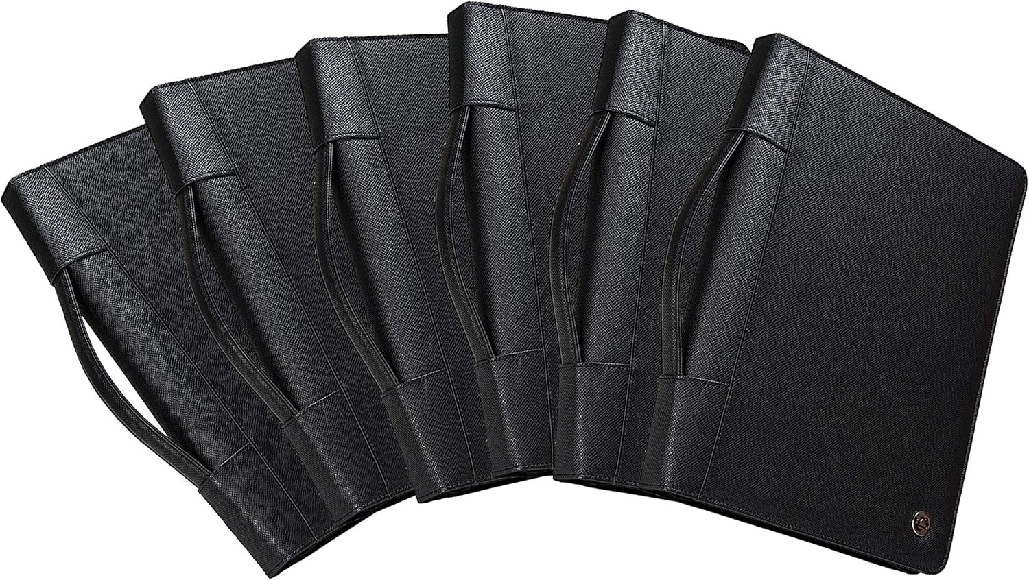 Case-It Executive Zippered Padfolio with Removable 3-Ring Binder and Letter Size Writing Pad, Black (6 Pack)