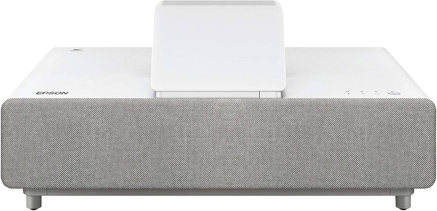 Epson EpiqVision Ultra LS500 Laser Ultra Short Throw Projector, 4000 lumens, 4K PRO-UHD, HDR, Android TV, Google Assistant, HDMI 2.0, Built-in Speakers, Sports, Gaming, Movies & Streaming – White