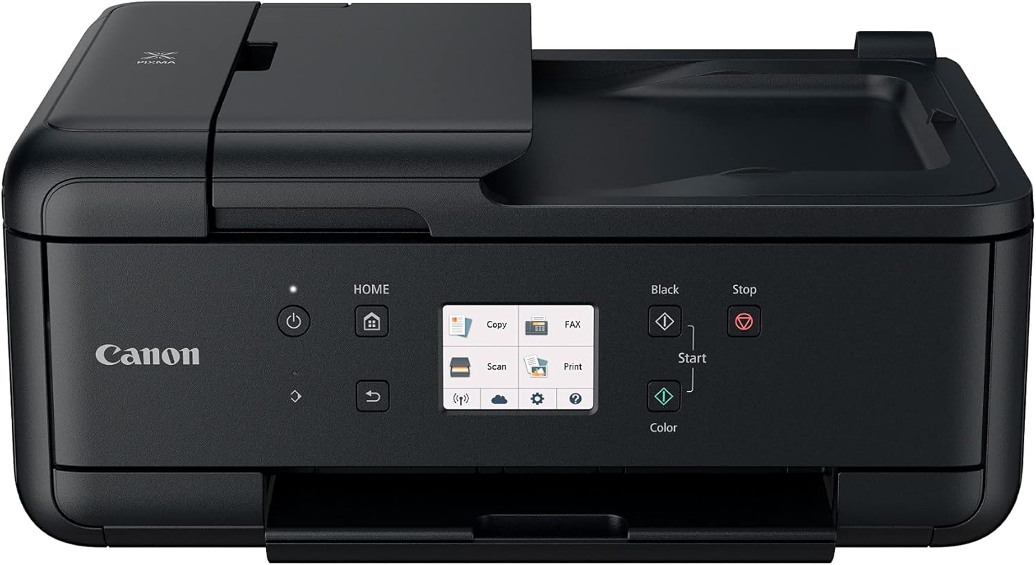 Canon PIXMA TR7520 All-In-One Wireless Home Photo Office All-In-One Printer with Scanner, Copier and Fax: Airprint and Google Cloud Compatible, Black, Works with Alexa