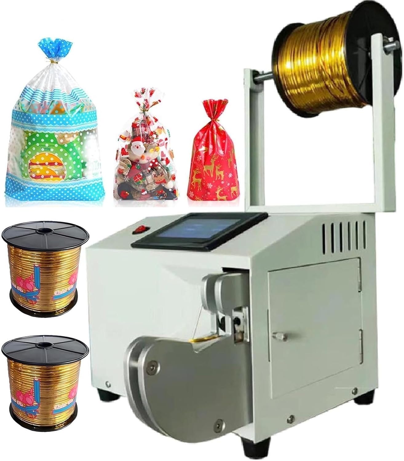 QYQCXGL Automatic Twist Tie Machine+3 Wire Gold Wire Sealing Bundling Machine Wire Harness Binding Machine| Bundling Equipment for Supermarkets Bread Toys