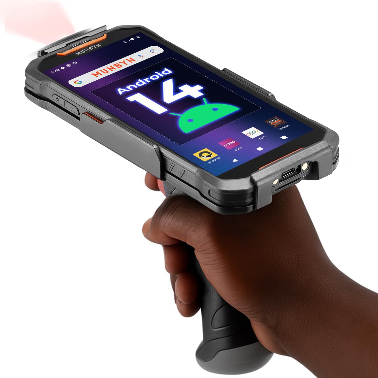 MUNBYN AceScan AS01P Android 14 Barcode Scanner(Future Android 18 Upgradable), 2025 New, 6” Screen, 16-Hour Workday Mobile Computer PDA, SE4710 Zebra Scanner, 1D/2D/QR