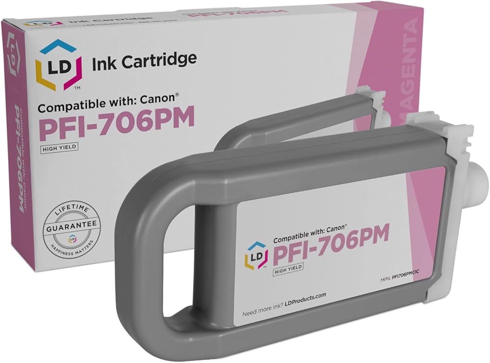 LD Products Replacement Ink Cartridge Compatible with Canon PFI-706PM (Photo Magenta) Compatible with Canon imagePROGRAF iPF8300 iPF8400 iPF9400 iPF8300S iPF8400S iPF8400SE iPF9400S