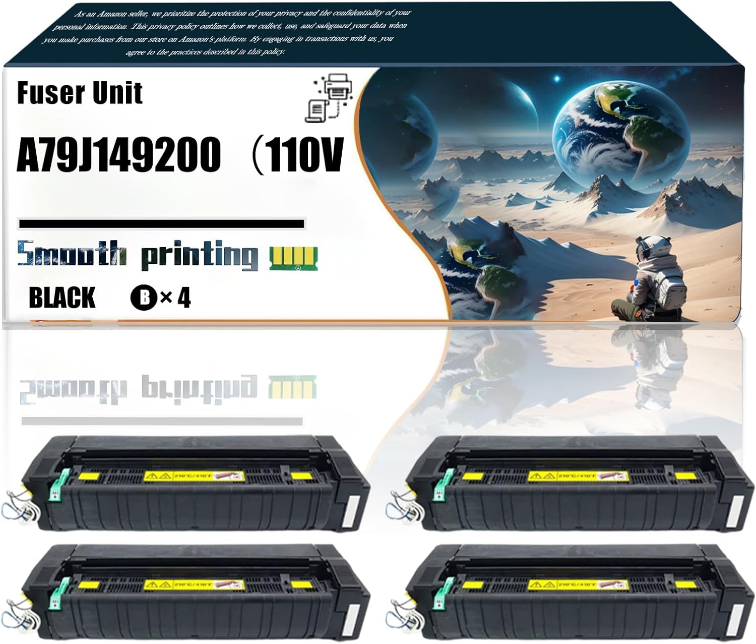 LSSF Replacement Parts Fuser Unit A79J149200（110V） Compatible with Konica Minolta bizhub C450i C458 C558 C650i C658 Printers, Contains Chip and Clear Printing (4 Pack Black)