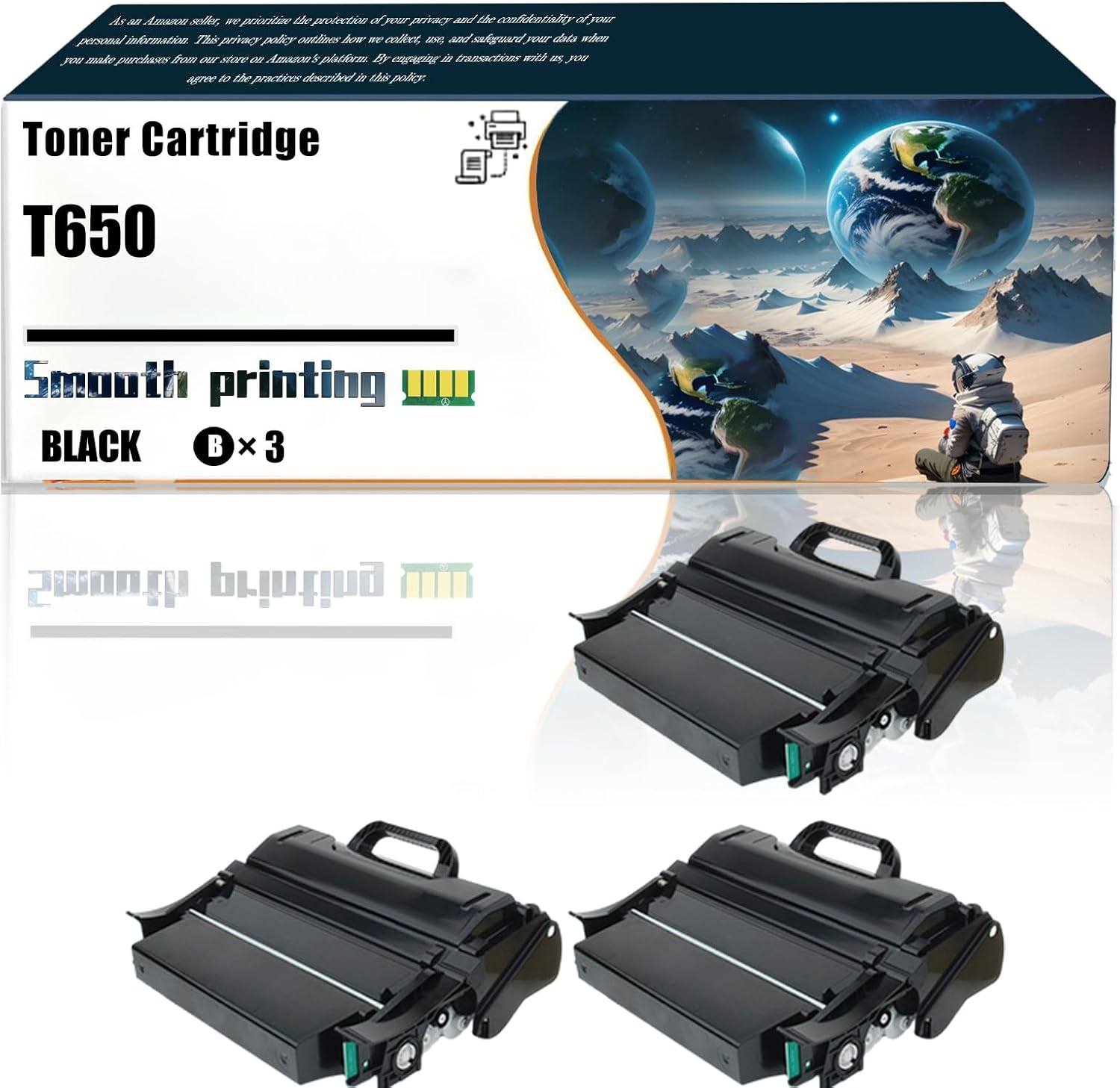 Replacement Parts Toner Cartridge T650 Compatible with Lexmark T650 T650n T650dn T650dtn T652 T652n T652dn T652dtn T654 T654n T654dn T654dtn T656dne TS654dn Printer (3 Pack Black)
