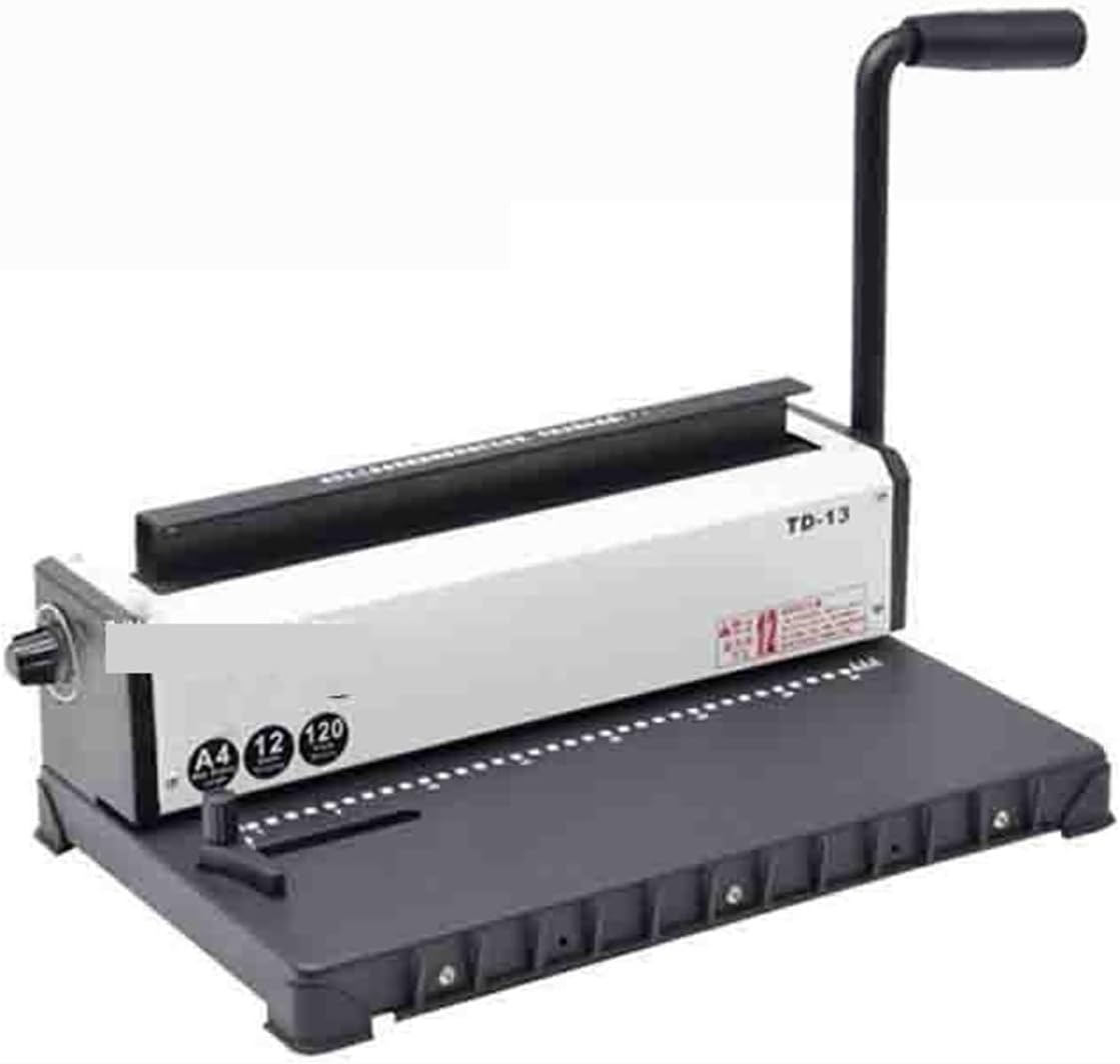 Binding Machines, TD-13 Double-Coil Iron Ring Punch Binding Machine 34 Holes Desk Calendar Pressure Ring Binding Hole Puncher 4 * 4mm