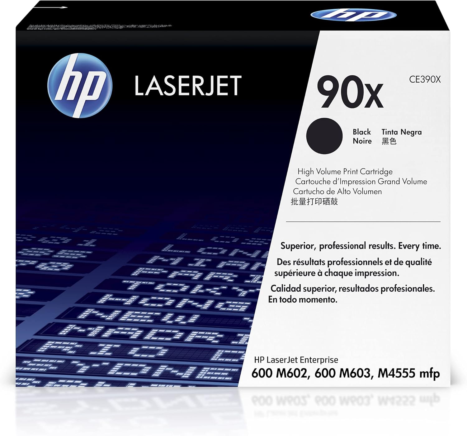 HP 90X Black High-Yield Toner Cartridge | Works Laserjet Enterprise 600 M602, M603 Series, Laserjet Enterprise M4555 MFP Series | CE390X