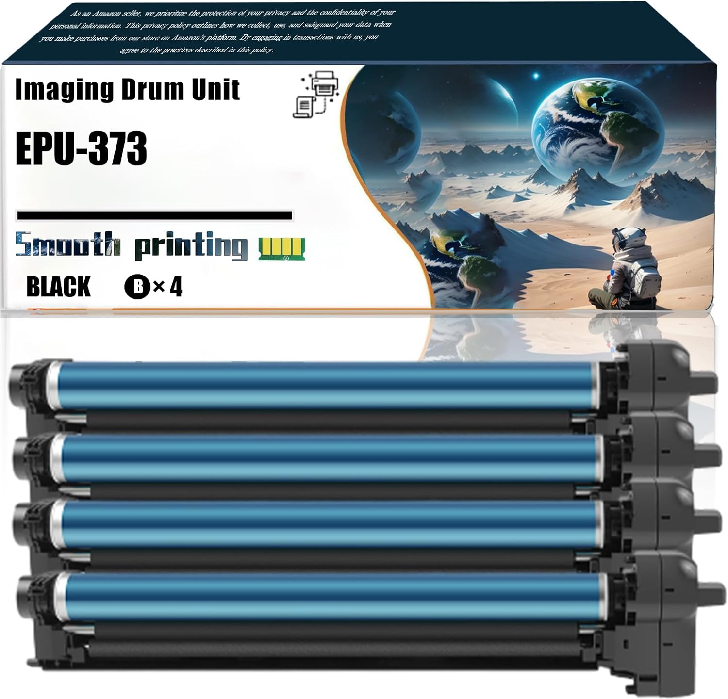 LSSF Replacement Parts Imaging Drum Unit EPU-373 Compatible with Toshiba E Studio 2505AC 3005AC 3505AC Printers, Contains Chip and Clear Printing (4 Pack Black)