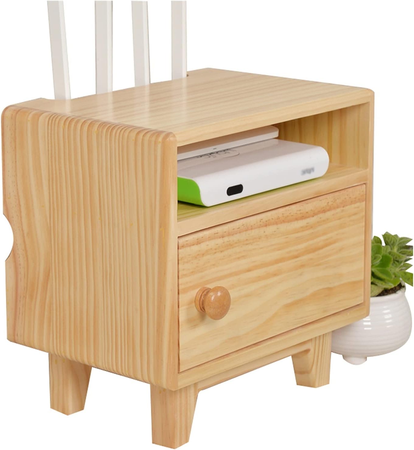 Cable Management Box Wooden Router Storage Boxes Organizer with High Feet Cable Power Plug Storage Box Magnetic Door Stop and Stainless Steel Hinge Cable Cords Organizer Boxes (B Regular style)