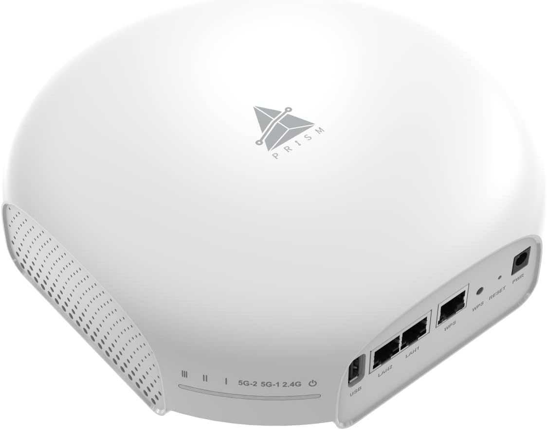 BROWAN WiFi 6 Access Point AX6600 WAP Mesh Tri-Band MU-MIMO 8 Spatial Streams 3500 Square Feet Coverage 300 Devices 2.4 GHz 5GHz PoE Powered Indoor Ceiling Mount for Home Gaming Office Prism MI10