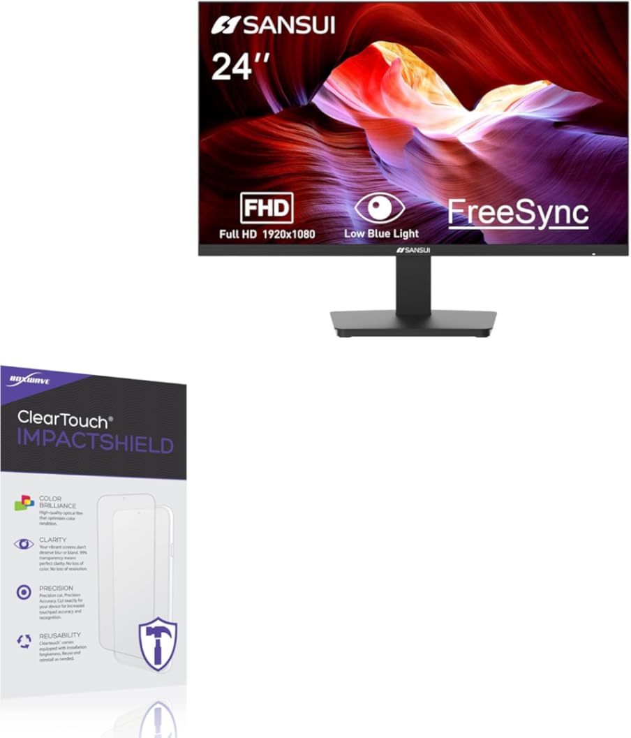 BoxWave Screen Protector Compatible with Sansui ES-24F2 (24 in) - ClearTouch ImpactShield (2-Pack), Impenetrable Screen Protector Flexible Film