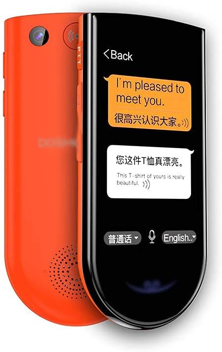 JKSVTF Smart Foreign Language Translator Device,Online Translation in 72 Languages, Automatic Photo Translation in 32 Countries,Portable Translation (Orange)