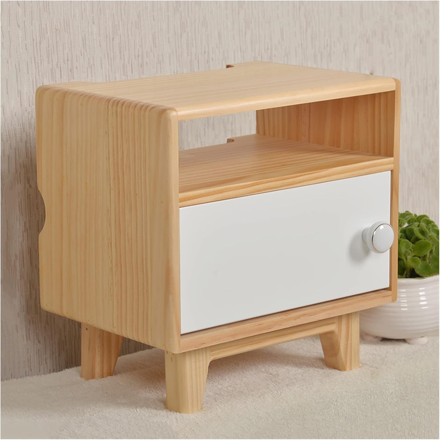 Cable Management Box Wooden Router Storage Boxes Organizer with High Feet Cable Power Plug Storage Box Magnetic Door Stop and Stainless Steel Hinge Cable Cords Organizer Boxes (C Regular style)