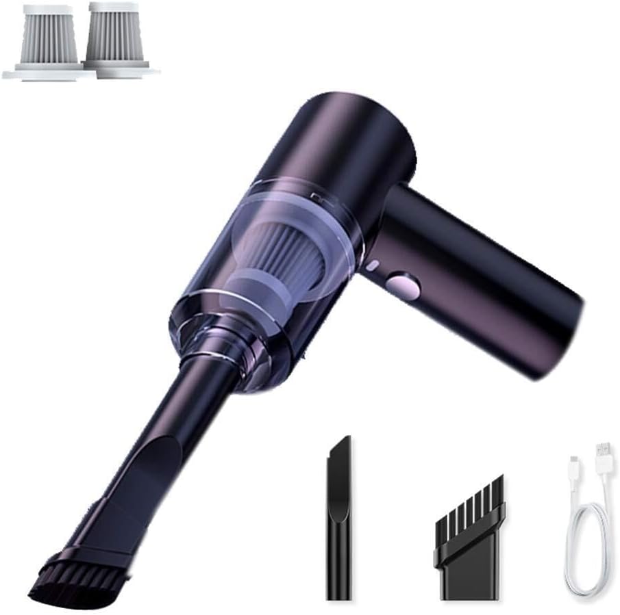 Handheld Vacuum Cordless, Handheld Vacuum Cleaner Cordless, 6000Pa Powerful Suction Hand Vacuum Cleaner with LED Light, Handheld Car Vacuum Portable Rechargeable for Car, Home and Office